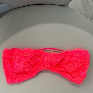 NWOT FREE PEOPLE Intimately Stretch Lace Bandeau in Neon Pink XS